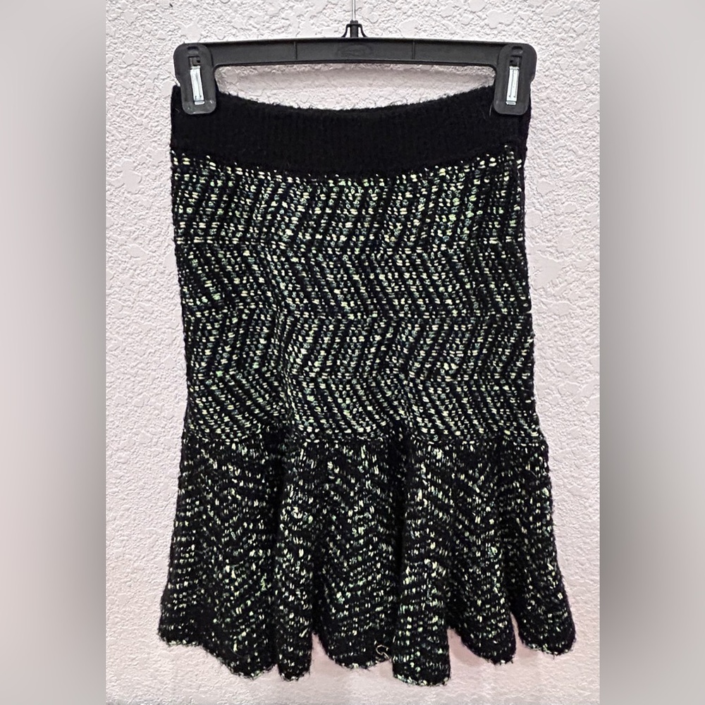 Moth Black and White Smocked Fit and Flare Mini Skirt B5